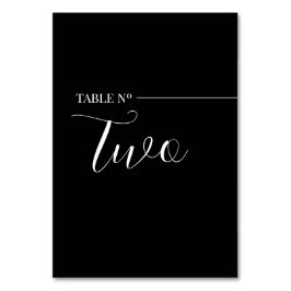 Tarjeta De Mesa  Modern Black and White Table Numb Kaart