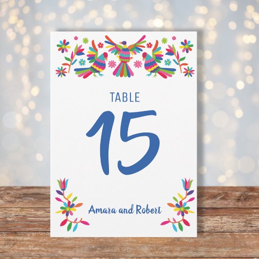 Tarjeta de Mesa para boda, otomi tarjeta de mesa Aankondiging