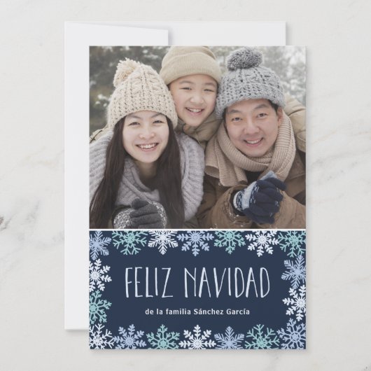 Tarjeta de Navidad Moderna Letras Feestdagenkaart (Voorkant)