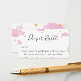 Tarjeta De Recepción Diaper Raffle Moon & Stars p Informatiekaartje