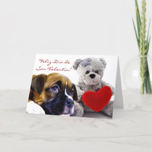 Tarjeta DE San Valentin bedriegt cachorrosbokser Feestdagen Kaart