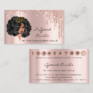 Tarjeta De Visita Loyalty Card 10 Punch Princess Visitekaartje