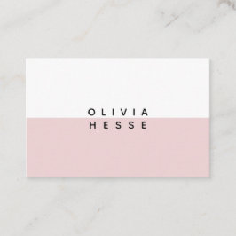 Tarjeta de visita Minimal Pink White Business Card Visitekaartje