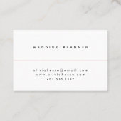 Tarjeta de visita Minimal Pink White Business Card Visitekaartje (Achterkant)