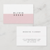 Tarjeta de visita Minimal Pink White Business Card Visitekaartje (Voorkant / Achterkant)