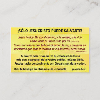 Tarjeta del Evangelio - Español RVR 1909 Visitekaartje