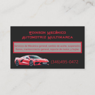 Tarjeta Negocios Mecánico Carte de visite