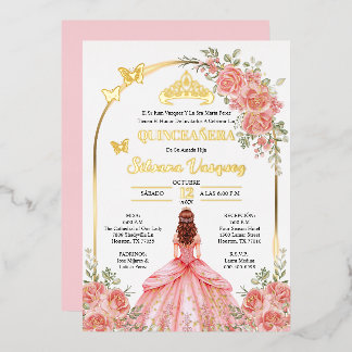 Tarjeta para Quinceañera Invitacion de quinceanera Folie Uitnodiging