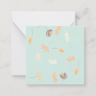 Tarjeta pequeña plana, con diseño floral. notitiekaartje