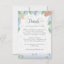 Tarjeta Pequeña Wedding Details - Vectorial Tulip