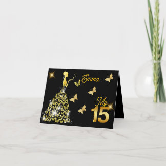 Tarjeta plegable quinceañera  digital o impresa