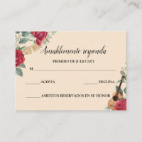 Tarjeta RSVP Bourgogne Red Charra Invitation