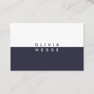 Tarjeta visita Minimal DarkBlue White BusinessCard Visitekaartje