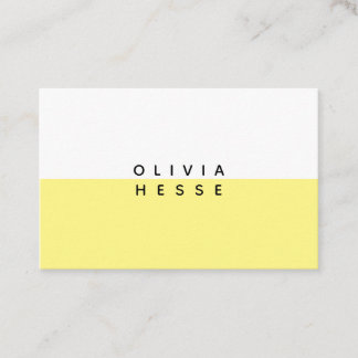 Tarjeta visita Minimal Yellow White Business Card Visitekaartje