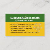 Tarjetas para Venta de Comida Mexican Food Visitekaartje (Achterkant)