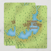 Tarn Hows, district des lacs, carte de voyage. (Devant / Derrière)