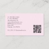 Tarot Artisan Baker Dessert Caterer QR Code Pink Visitekaartje (Achterkant)