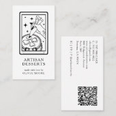 Tarot Artisan Baker Dessert Caterer QR Code Visitekaartje (Voorkant / Achterkant)
