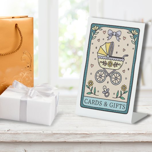 Tarot Baby Shower Cards and Gifts Table Reclamebord Met Voetstuk
