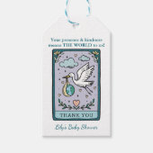 Tarot Baby shower De Wereld Dank U Gunst Cadeaulabel (Voorkant)