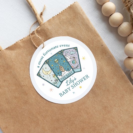 Tarot Baby Shower Envelop Sluitzegel Sticker