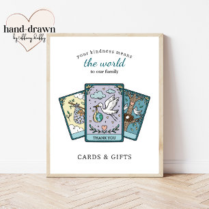 Tarot Baby Shower Inlijstbaar Geschenktafelbord Poster