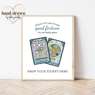 Tarot Baby Shower Luier Raffle Tafelbord Poster