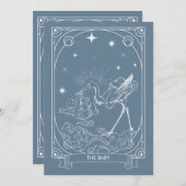 Tarot Baby shower Uitnodiging, hemels & mystiek Kaart (Voorkant / Achterkant)