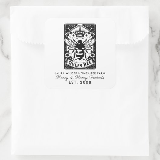 Tarot Bee Theme Honey Bee Apiary Boerderij Beekeep Vierkante Sticker (Tas)