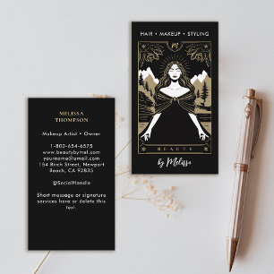 Tarot Bergen Godin Modern Elegant Zwart Goud Visitekaartje