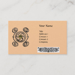 TAROT Black Pink Celtic Drawing Gemstone Monogram Visitekaartje