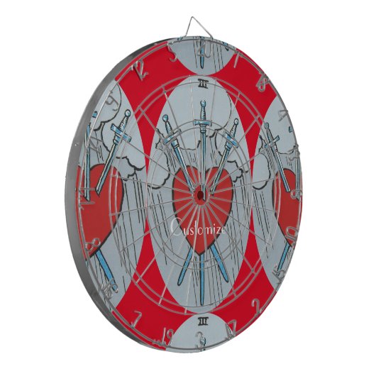 Tarot Card 3 Swords Thunder_Cove Dartbord (Voorkant Links)