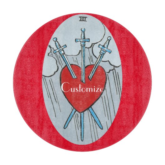 Tarot Card 3 Swords Thunder_Cove Snijplank (Voorkant)