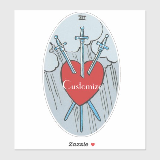 Tarot Card 3 Swords Thunder_Cove Sticker (Vel)
