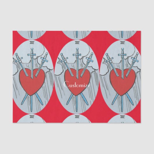 Tarot Card 3 Swords Thunder_Cove Tissuepapier (Voorkant)