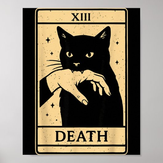 Tarot Card Black Cat Occult Witchy Black Cat Tarot Poster (Voorkant)