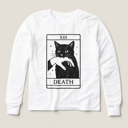 Tarot Card Black Cat Shirt – Tarot Death Tee, Witc (Motif recto)
