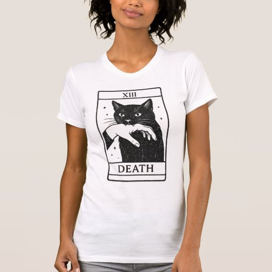 Tarot Card Black Cat Shirt – Tarot Death Tee, Witc (Voorkant)