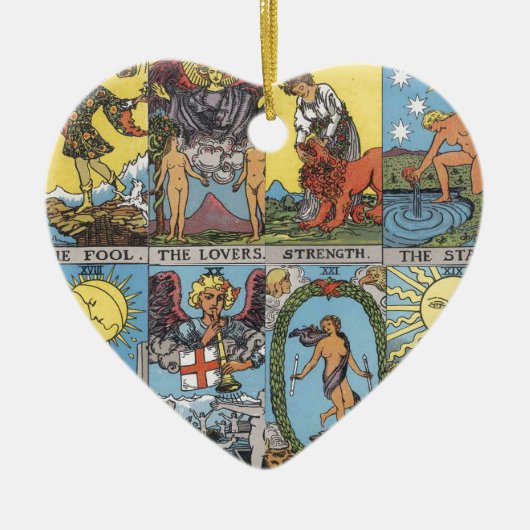 Tarot Card Collage Keramisch Ornament (Voorkant)