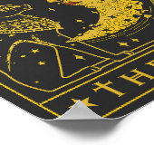 Tarot Card Crescent Moon Cleopatra en Sphynx Cat Poster (Hoek)