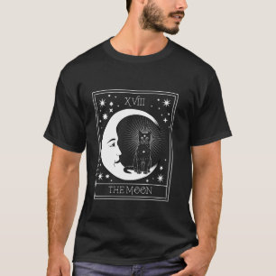 Tarot Card Crescent Moon en Black Cat Cosmic Grap T-shirt