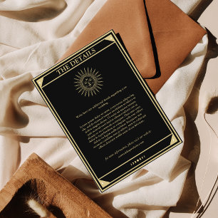 Tarot Card Elegant Wedding Details Sun Informatiekaartje