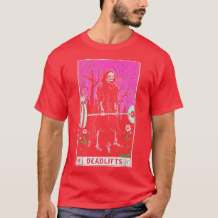 Tarot Card Funny Gym Deadlifts Workout Occult Read T-shirt