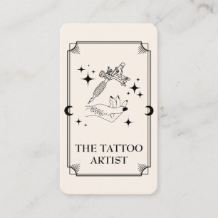 Tarot Card Tattoo Artiste Carte de visite céleste