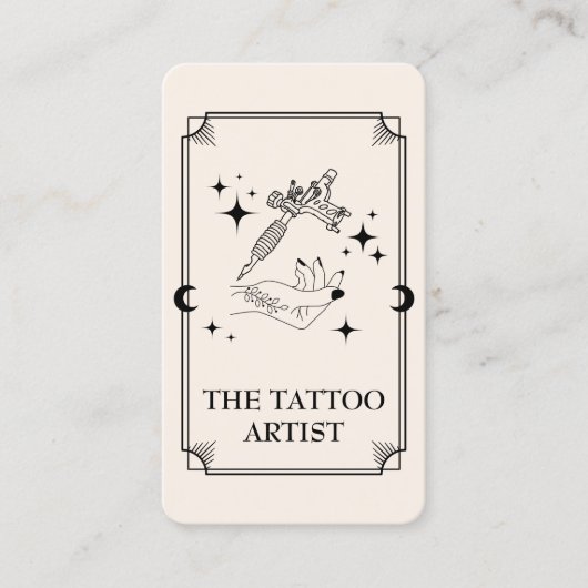 Tarot Card Tattoo Artiste Carte de visite céleste (Devant)