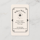 Tarot Card Tattoo Artiste Carte de visite céleste (Dos)