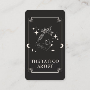 Tarot Card Tattoo Artiste Carte de visite céleste