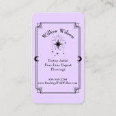 Tarot Card Tattoo Artiste Carte de visite céleste (Dos)