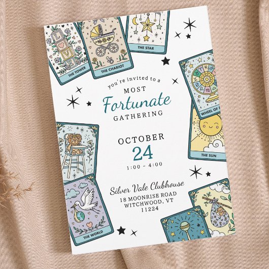 Tarot Card Theme Baby Shower Invitations Kaart