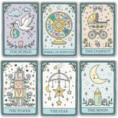 Tarot Cards Baby Shower Stickers (Devant)